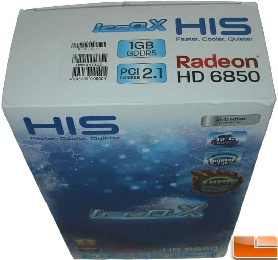 HIS Radeon HD 6850 Turbo Video Card Box Top