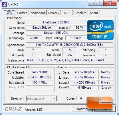 BIOSTAR TP67XE 2500K CPUz