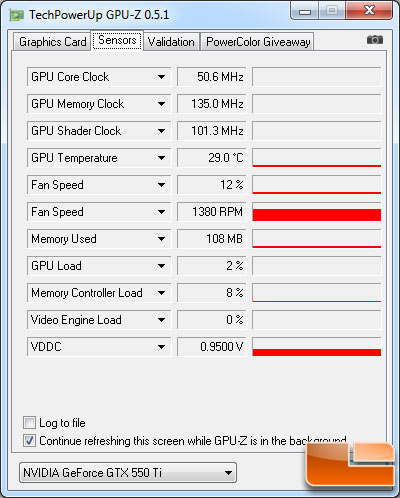 ASUS Ultimate GTX550 Ti Video Card GPU-Z 0.5.1 Details