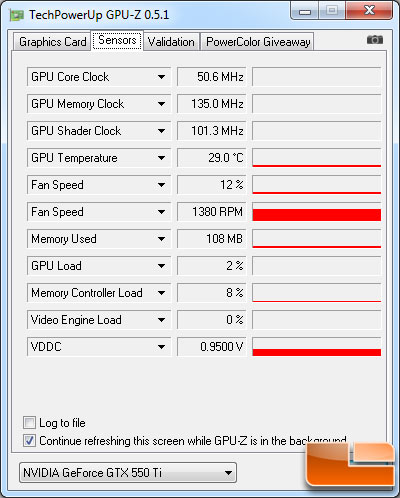 ASUS GeForce GTX 550-Ti Video Card GPU-Z 0.5.1 Details