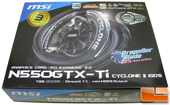 MSI N550GTX-Ti Cyclone OC Video Card Retail Box Front