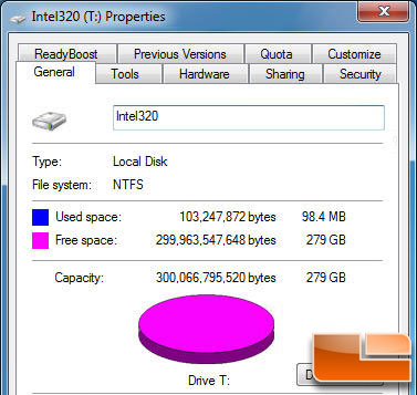 Intel 320 Series PROPERTIES