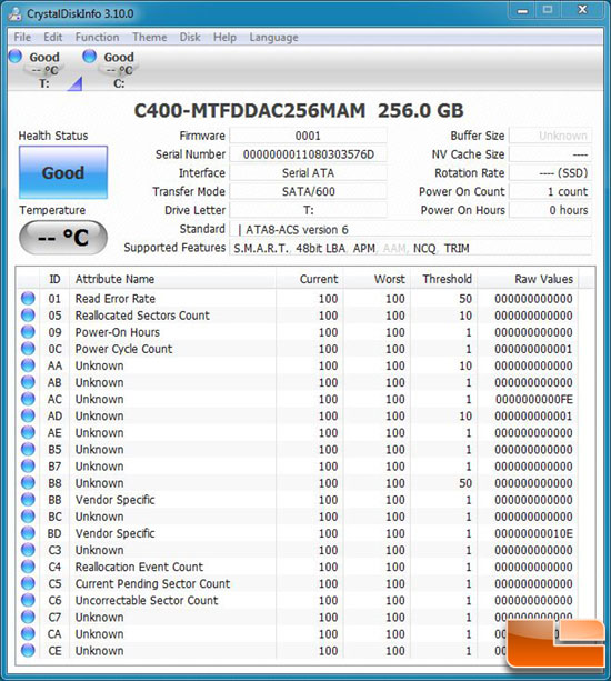 CRUCIAL M4 MICRON C400 CRYSTALDISKMARK INFO