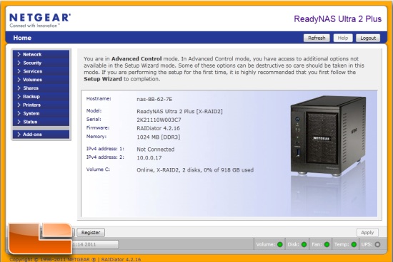 Netgear ReadyNas Ultra 2 Plus Stock