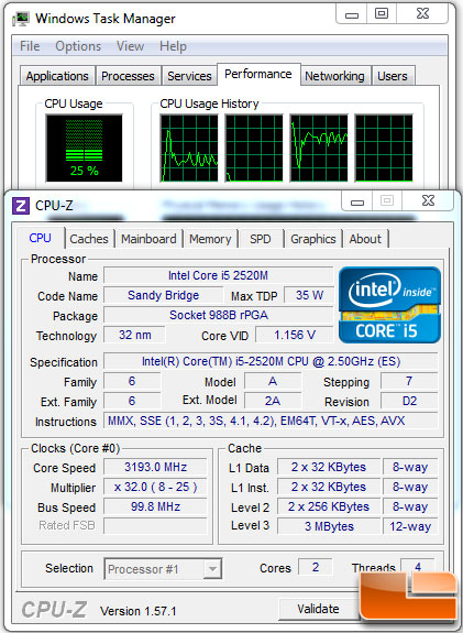 Intel Core i5-2520M Processor One Core Load