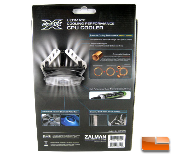 Zalman CNPS11X CPU Cooler box back
