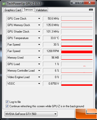 EVGA GeForce GTX 560 SC Video Card Idle Temp