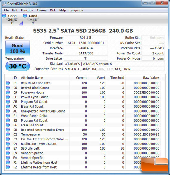 PQI S535 CRYSTALDISKMARK INFO