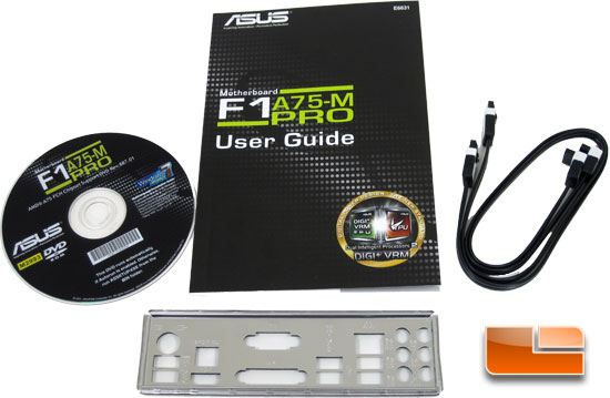 ASUS F1A75-M Pro APU Motherboard Retail Packaging and Bundle