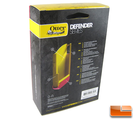 OtterBox Defender Case for HTC Thunderbolt back of box