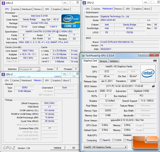 Intel P55 Test Settings