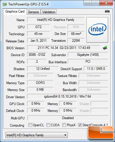 Intel Core i3-2120 GPU-Z