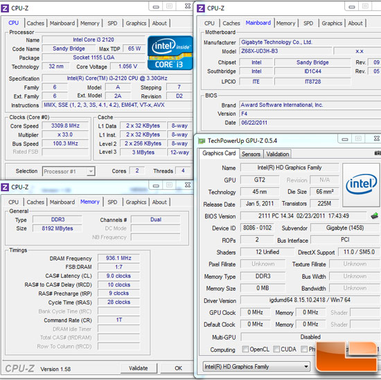 Intel P55 Test Settings Intel P55 Test Settings