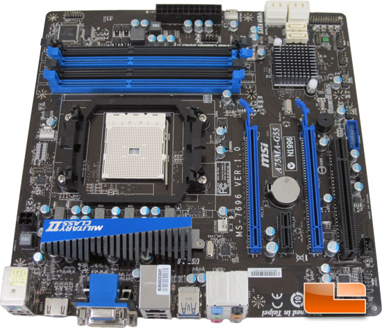 MSI A75MA-G55 AMD APU Motherboard Layout