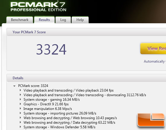 PCMark Vantage Benchmarking