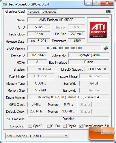 AMD A8-3850 APU GPU-Z