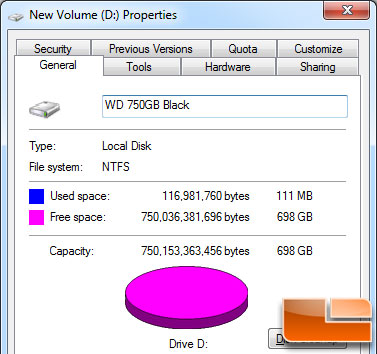 WD Scorpio Black 750GB Hard Drive Actual Capacity