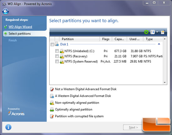 WD Advanced Format Drive Alignment Utility