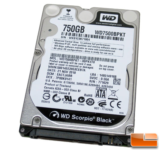 Wd Scorpio Black 750gb Notebook Hard Drive Review Legit Reviews Wd Scorpio Black 750gb Laptop Hdd