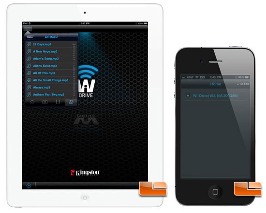 Kingston Wi-Drive on Apple iPad