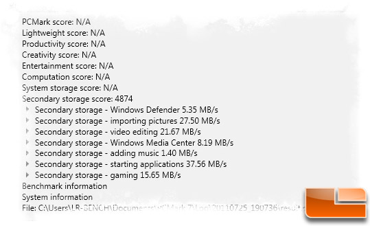 Patriot Pyro 120GB PCMARK VANTAGE