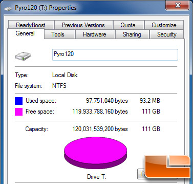 Patriot Pyro 120GB Properties