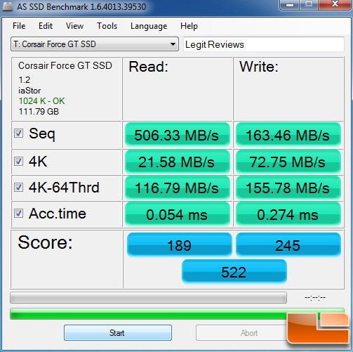 Corsair Force GT 120GB AS-SSD