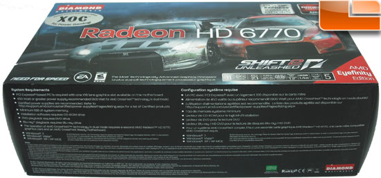 Diamond Radeon HD 6770 XOC Video Card Box Bottom