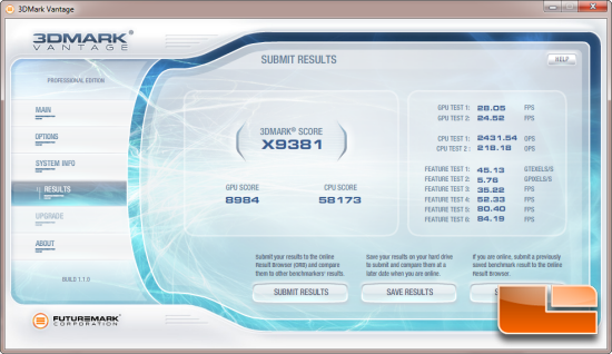 3D Mark Vantage Score