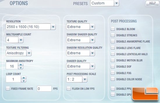 3D Mark Vantage Settings Focus