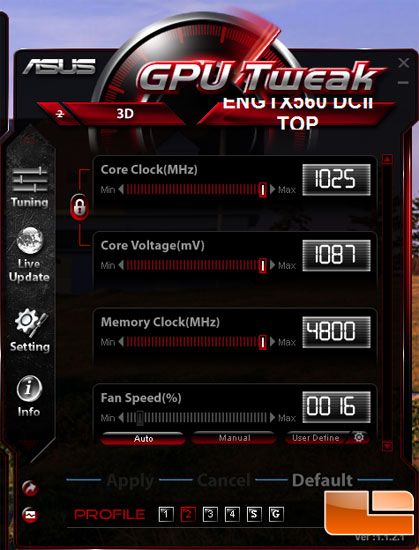 ASUS GTS 560 Top GPU Tweak Max settings