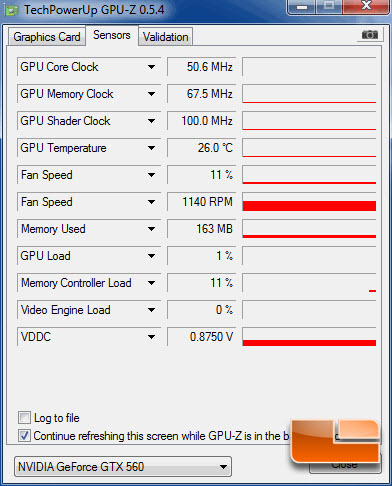 GPU-Z Idle temp