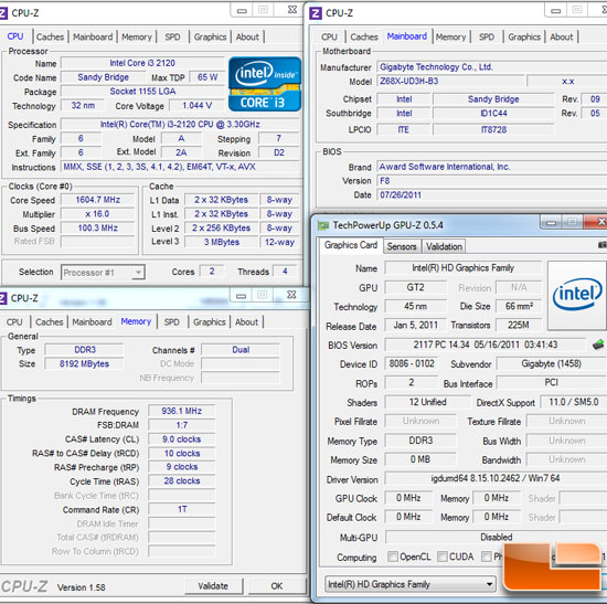 Intel P55 Test Settings