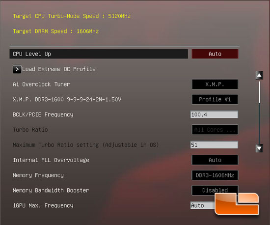 ASUS ROG Maximus IV Extreme-Z UEFI BIOS Overclock Settings