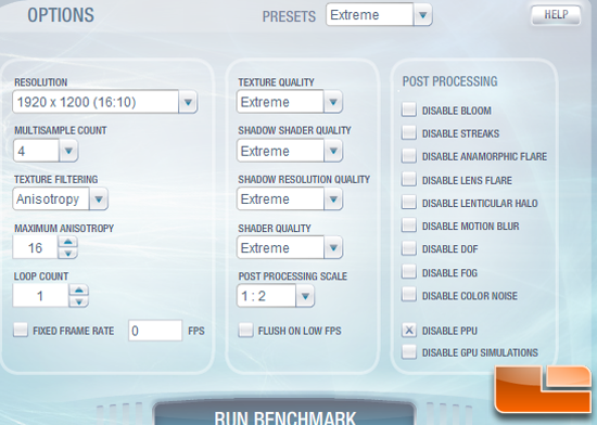 3D Mark Vantage Settings