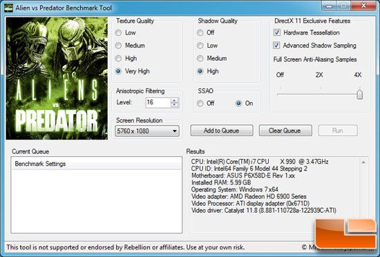 Aliens vs Predator D3D11 Benchmark v1.03