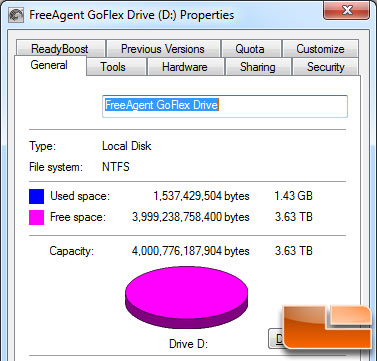 Seagate FreeAgent GoFlex 4TB Desk Drive Actual Capacity