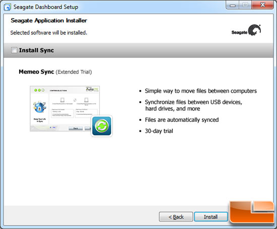 Seagate Dashboard Setup