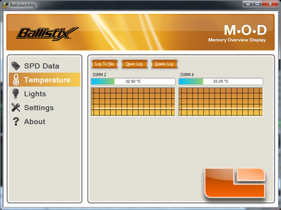 Crucial ballistix temperatures