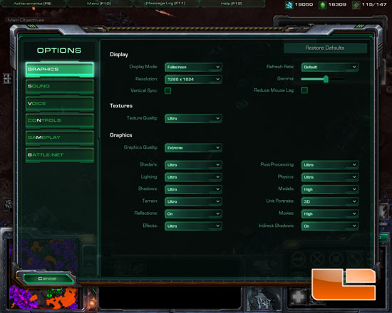 Starcraft 2 gameplay settings