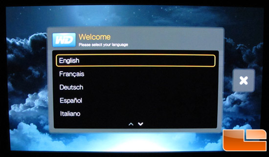 WD TV Live Setup Menu