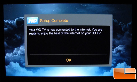 WD TV Live Setup Menu