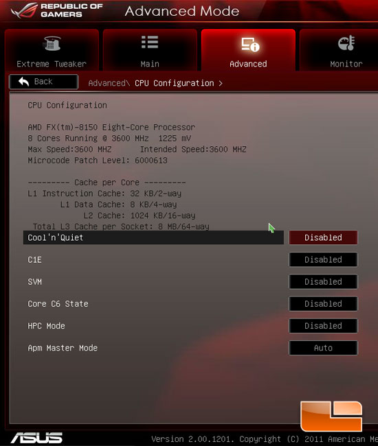 ASUS Crosshair V Formula System UEFI BIOS