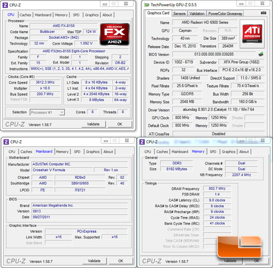 ASUS Crosshair V Formula Test Settings