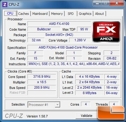 CyberPower Gmaer Ultra 2098 CPU-Z