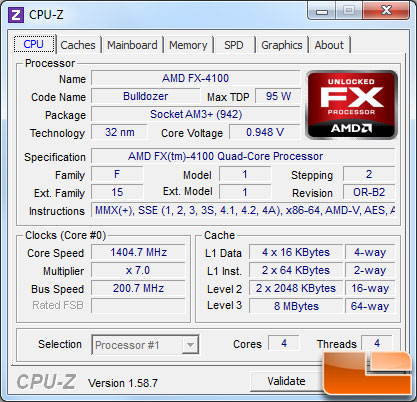 AMD FX-4100 Bulldozer Processor Idle