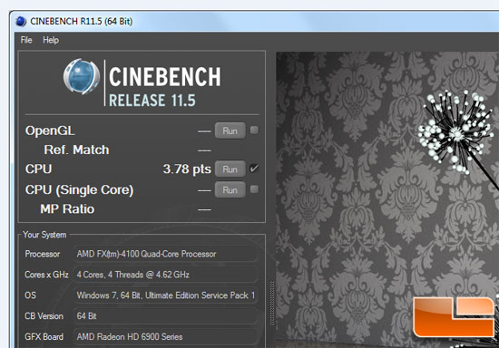 AMD FX-4100 Bulldozer Processor Cinebench Overclock