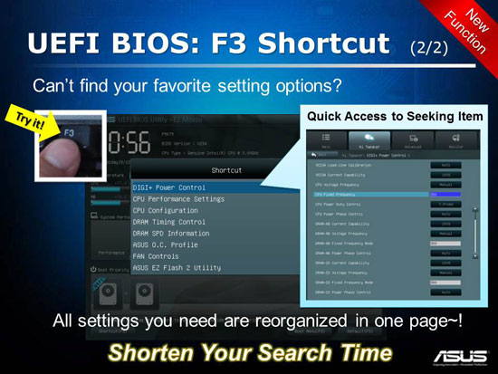 ASUS UEFI BIO Shortcut