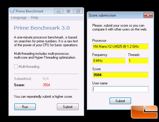 Zotac ZBOX/VIA NANO Prime Benchmark