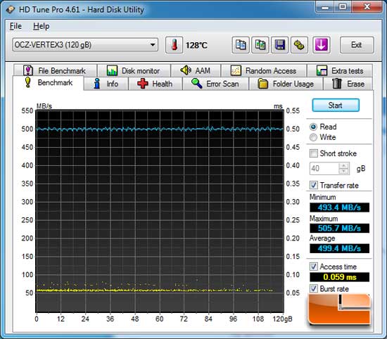 EVGA Z68 FTW Intel Z68 Motherboard HD Tune Benchmark Results